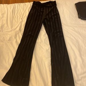 Black velvet flare pants
